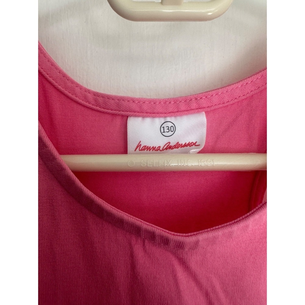 Hanna Andersson Size 130 7-8 Pink Sleeveless Racer Back Love to Twirl Dress - Picture 2 of 7